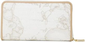 Alviero Martini 1A Classe Geometric Pattern Zip Wallet - Dames - Portefeuilles - Wit - ONE Size - Katoen - Accessoires