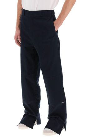 Palm Angels Mens Cotton Trousers - Dark Blue - Size EU 46 (Mens)