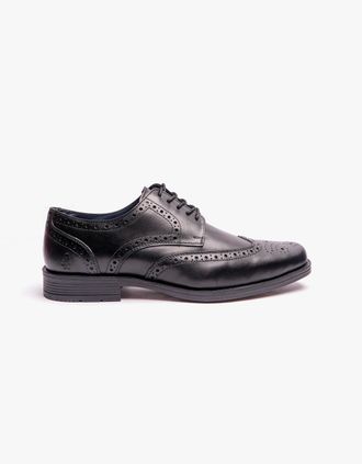 Hush Puppies Mens Hush Puppies BRACE Mens Lace-Up Brogues Black - Size: 12