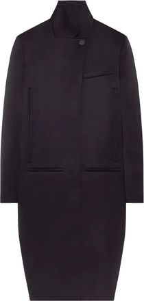 Courr&egrave;ges satin-finish coat - women - Polyester - 36 - Black