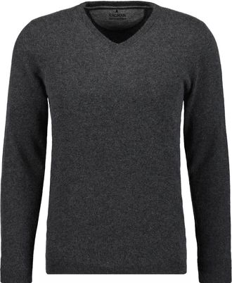 Ragman Rundhalspullover RAGMAN, Herren, Gr. 48, grau (anthrazit), 100% Cashmere, V-Ausschnitt, Pullover Rundhalspullover