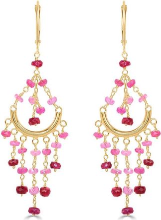 Jewelmak 14K Ruby Earring