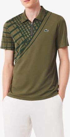 Lacoste Half Zip Polo in Olive at Nordstrom, Size 4