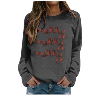 Generic Cosy Christmas Jumpers Women Christmas Sweatshirt for Women Plus Size Womens Sweatshirts Patterned Womens Crew Neck Jumpers Uk Sweaters for Pattern Sw