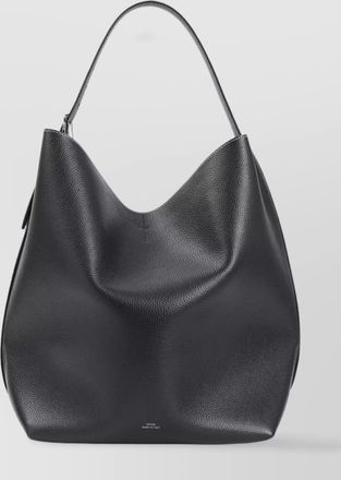 Toteme belted leather tote bag with white stitching