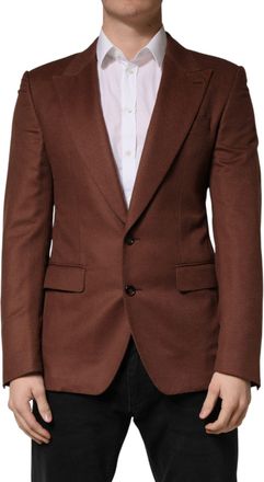 Dolce & Gabbana Brown Cashmere Single Breasted Jacket Mens Blazer