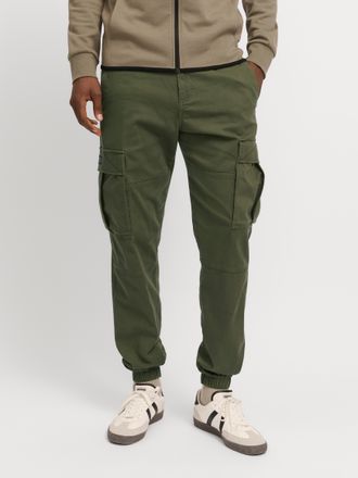 Jack & Jones Cargohose JACK & JONES JPSTKANE JJJONNIE CUFFED CARGO, Herren, Gr. 28, L&auml;nge 32, gr&uuml;n (olive night), Web, Obermaterial: 98% Baumwolle, 2% Elasthan, un