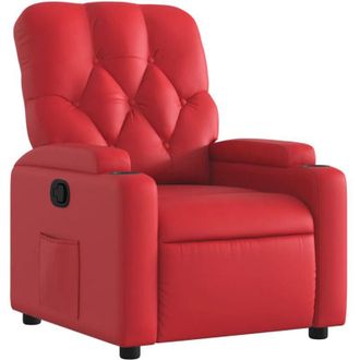 vidaXL Sill&oacute;n Reclinable De Cuero Sint&eacute;tico Rojo Vidaxl