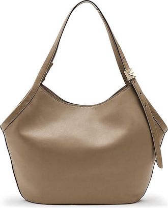 Kate Spade New York Deco Fine Grain Leather Tulip Tote Tote Handbags Timeless Taupe
