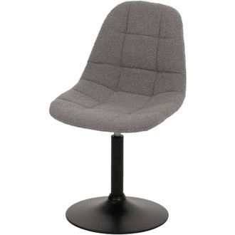 Hhg Silla De Comedor Hhg 898, Silla De Cocina Silla Giratoria, Acero Mvg Tela/textil Boucl&eacute; (450g/m&sup2;), Gris