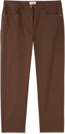 Oltre Broeken, Dames, Bruin, S, Katoen, Capri broek van katoenmix