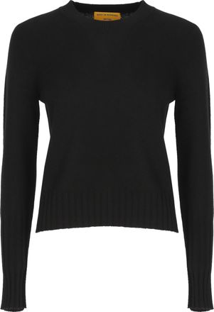 Guest In Residence Black Cashmere Ribbed Crewneck Sweater