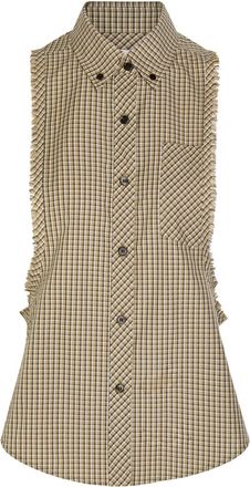 Versace Checked Cotton Shirt - Sand - 46 (UK14 / L)