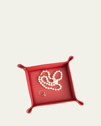 Royce Leather Monogrammed Leather Catchall Valet Tray