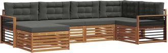 vidaXL Conjunto De Sof&aacute;s De Exterior 6 Uds. Natural Y Antracita Vidaxl