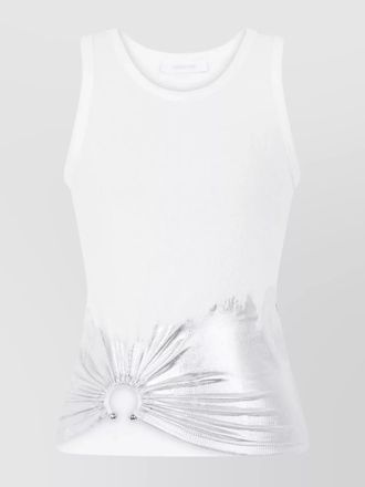 Paco Rabanne crew neck metallic detail tank top