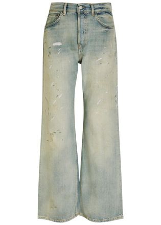 Acne Studios 2021F Paint-splatter Wide-leg Jeans - Light Blue - 27 (W27 / UK8-10 / S)