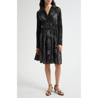 Vince Grape Vine Long Sleeve Jacquard Dress in Black Sky at Nordstrom Rack, Size X-Small