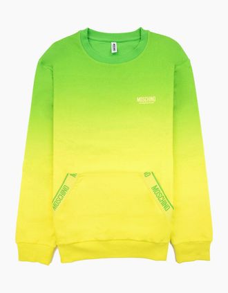 Moschino Mens Moschino Underwear Pocket Tape Logo Sweatshirt Green/yellow - Size: 33/32/32