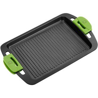 Bra Prior bistecchiera con scanalature, 40 cm, in alluminio pressofuso, con rivestimento antiaderente Teflon Classic - BRA