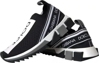 Dolce & Gabbana Womens Sorrento Sneakers Black Polyester Viscose Elastane