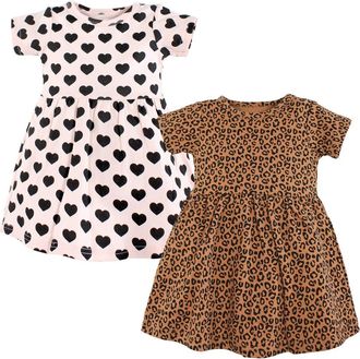 Hudson Baby 2Pk Dress in Leopard And Hearts at Nordstrom, Size 18-24M