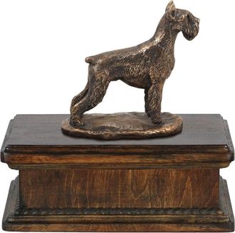 OEM Schnauzer, Schnauzer - Una Urna Para Cenizas De Perro, Una Urna Cl&aacute;sica Con Una Estatuilla, Una Urna Elegante Con Un Perro De Art-dog