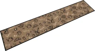 vidaXL Vidaxl - Tappeto Da Cucina Lavabile Marrone Mattutino 60x300 Cm Velluto