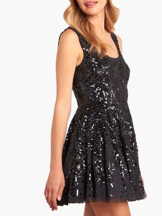 Needle & Thread Sequin Ribbon Mini Dress in Graphite at Nordstrom, Size 12