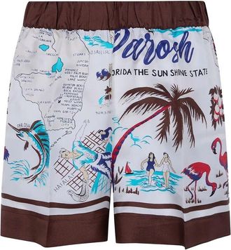 P.A.R.O.S.H. P. A.R. O.S. H. Scard Foulard Print Shorts