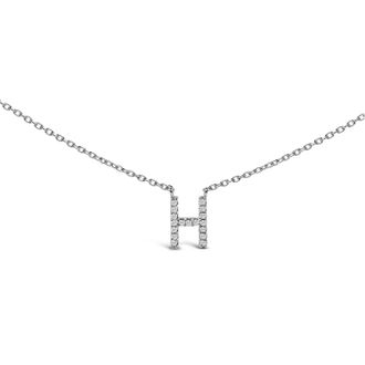 House of Brilliance 10K Gold Diamond Accent A-Z Block Initial Pendant Necklace