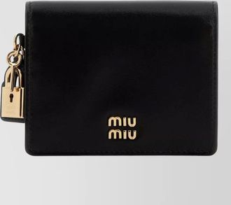 Miu Miu leather wallet gold tone hardware charm