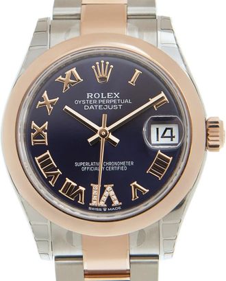 Rolex Datejust 31 Aubergine Dial Automatic Ladies Steel and 18kt Everose Gold Oyster Watch 278241AURDO