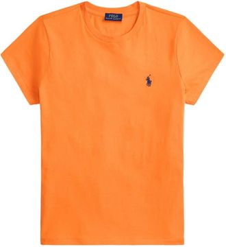 Ralph Lauren Orange Crew Neck Embroidered Logo T-Shirt