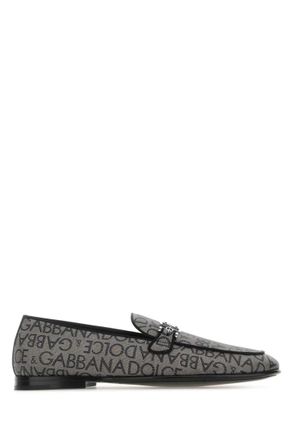 Dolce & Gabbana Dark Grey Printed Jacquard Loafers