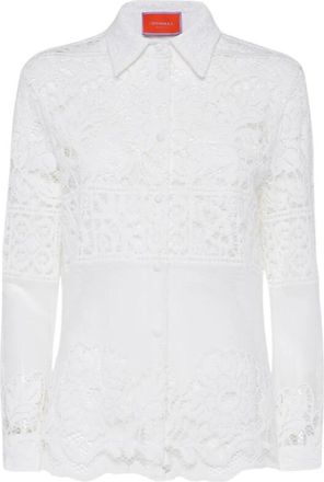 La DoubleJ Lace Boy Shirt - Dames - Overhemden - Wit - L - Katoen - Overhemden