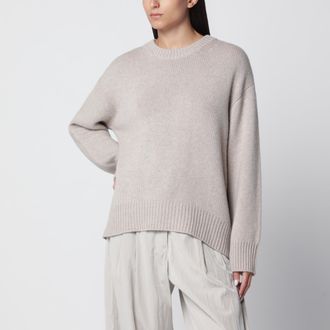 Lisa Yang Maglione Noor girocollo in cashmere color sabbia
