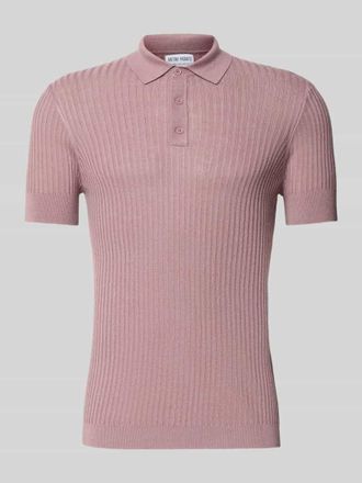 Antony Morato Slim Fit Poloshirt aus Viskose-Mix mit Leinen-Anteil in Hellrosa, Gr&ouml;&szlig;e XXL