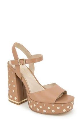 Kenneth Cole Dolly Stud Ankle Strap Platform Sandal in Classic Tan Leather at Nordstrom Rack, Size 7.5