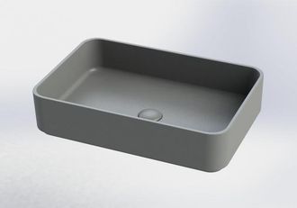 Royal Plaza Royal plaza Cinea opzetwastafel 56,5x37,5cm z/kr.gat z/overl beton gr