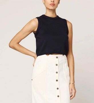 Cleobella Jade Sleeveless Crochet Tank Top In Midnight Blue