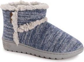 Muk Luks Aubree Faux Shearling Bootie Slipper in Sweatshirt Heather Blue at Nordstrom Rack, Size X-Large