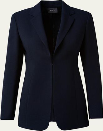 Akris Odette Long Wool Blazer Jacket