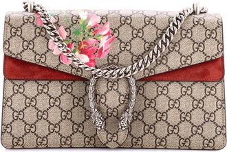 Gucci Burgundy Blooms Print Gg Coated Canvas Dionysus Bag Small (Authentic Pre-Loved)
