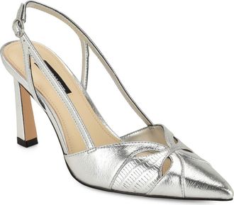 Nine West Darella Pointed Toe Slingback Pump in Silver at Nordstrom, Size 10.5