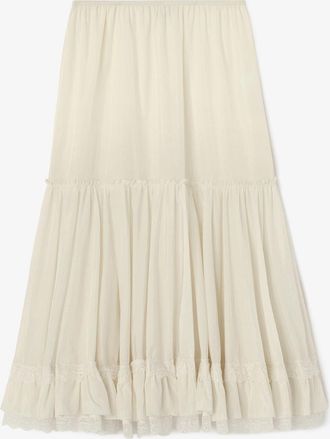 Ganni Skirt in White Nylon - Size 0