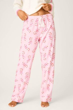 PJ Salvage Candy Cane Flannel Pants In Baby Pink