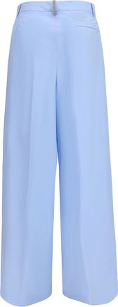 Fabiana Filippi Womens Filo Diamante Pants Azzurro Cielo Cotton Trousers