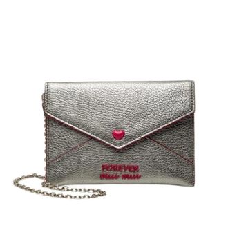 Miu Miu Pre-owned Small Metallic Leather Wallet - Dames - Vintage Clutch - Grijs - ONE Size - Leer - Vintage