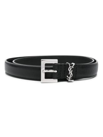 Saint Laurent Cassandre thin belt - Black